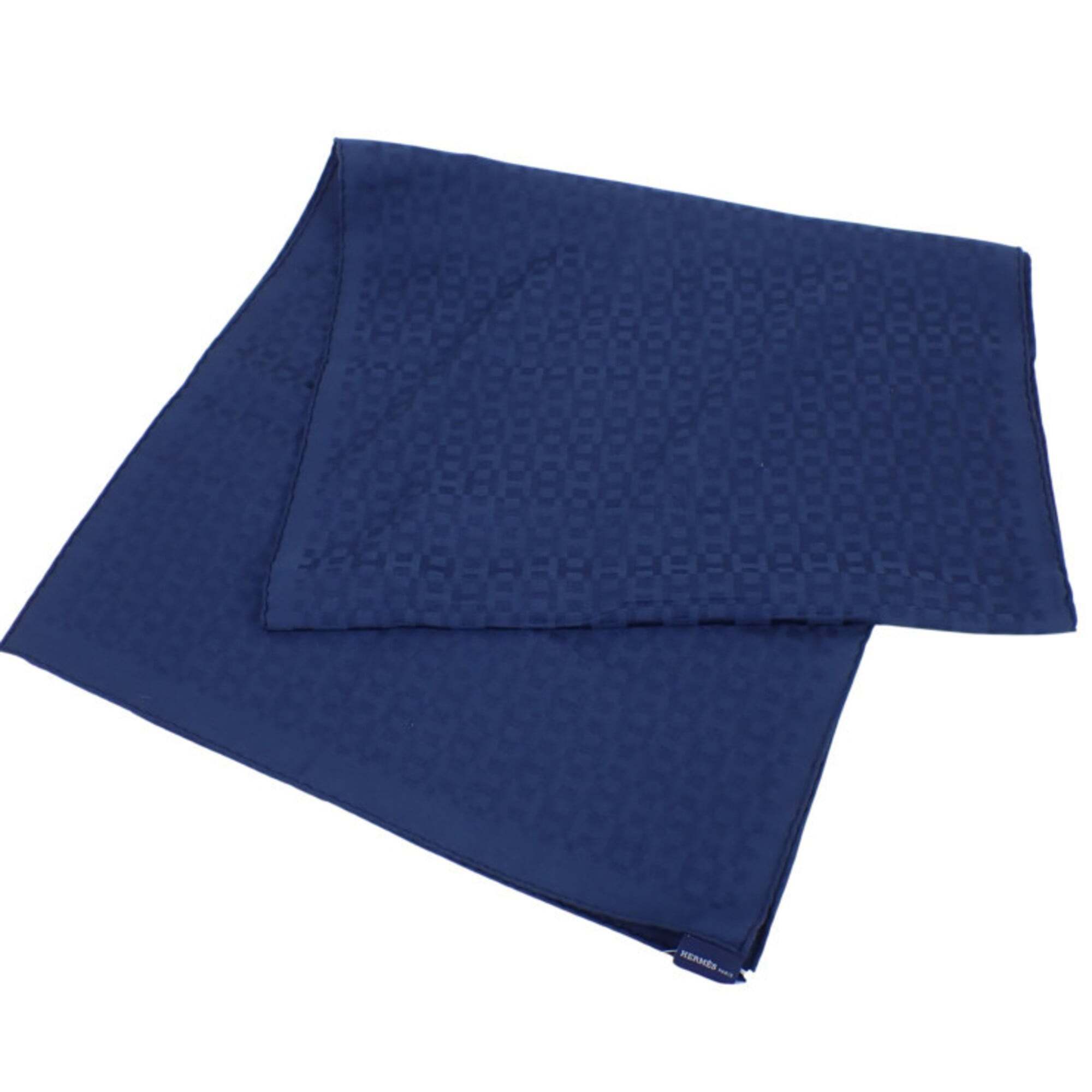 Hermes Authentic Blue Silk Scarf
